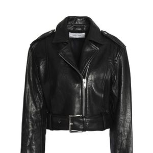 FRAME Crop Moto Leather Jacket